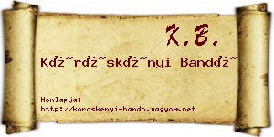 Köröskényi Bandó névjegykártya